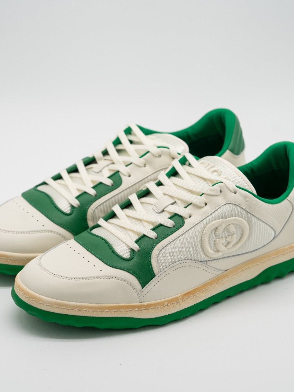 Size 11.5G 12 US Gucci MAC80 Sneakers Off White Green Leather